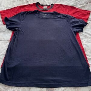 Set of 2 Nautica & Nike Men's Short Sleeve cotton Navy and Red Tees, size L